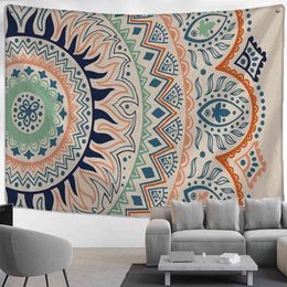 New Chinese Style Floral Texture Background Carpet Wall Hanging Art Mandala Hippie Tapiz Home Decor Cloth J220804