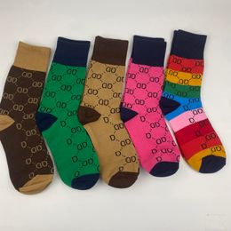 black fruits UK - 2022 High quality fashion Designers Womens Socks OP34 Five Pair Luxe Sports Winter Mesh Letter Printed Sock With Box