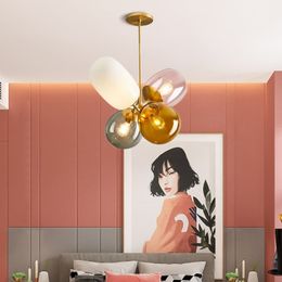 Pendant Lamps Nordic Lamp Colorful Balloon Glass Light LED Lovely Bedroom Dining Room Decor Children Child Ceiling LampPendant