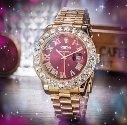 Full Diamonds-studded Men Time Week Day-Date Watches 43mm Fashion Luxury Shinning Quartz Soid Fine Stainless Steel Wristwatches noble and elegant Christmas gift