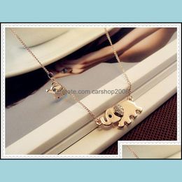 Pendant Necklaces Elephant Necklace Vintage Walk-Air Luck Charming Cute Crystal Beautifly Chocker Drop Delivery 2021 Jewel Carshop2006 Dhyvu