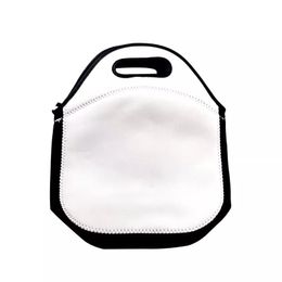 Neoprene Sublimation Lunch Bags Blanks Single Side White Reusable Tote Bag Handbag Double Layer Insulated DIY School Bag