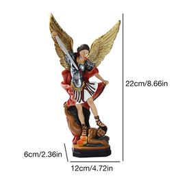 Angel and Demon Battle Statue Home Garden Resin Figurine Ornament Catholic Gifts L220818
