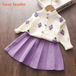 Bear Leader Baby Girls Clothes Set Autumn Winter Cartoon Grape Clothing Set New Kids Knitted Sweet Outfit Children Clothes Suit Y220819