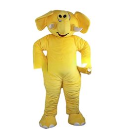 Yellow Fursuit Elephant Mascot Costume Halloween Performance Headgear Mascot Walking Puppet Animal Outfit