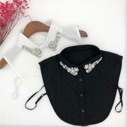 Bow Ties Elegant Women Shirts Fake Collars Gilrs Summer False Collar Girls Handmade Flower Beads Half Shirt Detachable CollarsBow