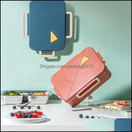 Dinnerware Sets 1Pc Stainless Steel Lunchbox Sealed Buckle Water Injection Box Storage Container Drop Delivery 2021 Home Packing2010 Dhnko