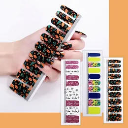 Wholesale 20 Tips Nail Sticker Decals Flowers Waterproof Full Nails Stickers Sheet with Nail Files