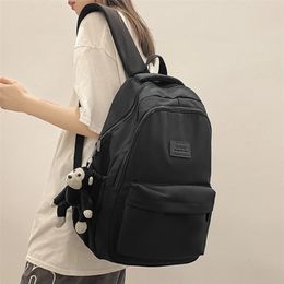 HOCODO High Quality Waterproof Nylon Women Backpack For Teenage Girl School Bag Korean Style College Student Laptop 220819