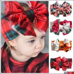 Hair Accessories Infant Baby Florals Headband Kids Big Bowknot Band Children Soft Elastic Hairband Headwear Accessory 16 Colour Mxhome Dhbkw