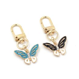 Wholesale Women Girls Butterfly Pendant Keychain Fashion Key Rings Zipper Pull Charm Planner Charms Accessories Hangbag Hanging Pendants Keyring