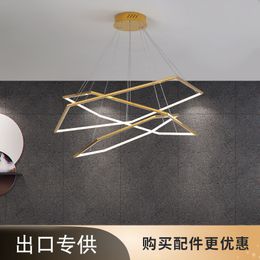 Pendant Lamps Post Modern Geometric Designer Individual Model Room Industrial Wind Golden Mirror Light Luxury Stainless Steel HexagonPendant