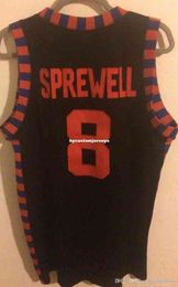 Cheap wholesale Latrell Sprewell #8 nk Rewind Sewn Jersey Men Spree T-shirt vest Stitched Basketball jerseys Ncaa