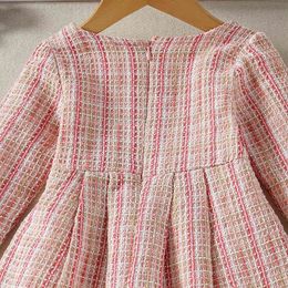 Bear Leader Toddler Girl Dress Spring and Autumn Children Fashion Plaid Retro Long Sleeve Princess Dress Vestidos 1-5 Years