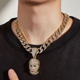 Mens Iced Out Chain Hip Hop Jewellery Necklace Bracelets Gold Silver Miami Cuban Link Chains Necklaces Skull