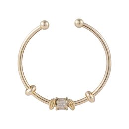 Bangole designer francese elegante luccicante bracciale oro in ottone in pietra per donna per donne signore geometriche a croce aperta bracciale ad anello aperto