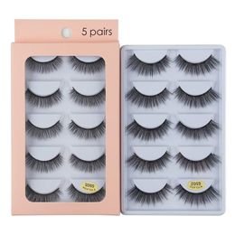 Thick Natural Multilayer 3D Mink False Eyelashes Extensions Soft Light Reusable Hand Made Full Strip Fake Lashes Eyes Makeup with Lovely Pink Packing Box