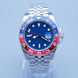 Men Watch Automatic Movement Bleu Red Ceramic Sapphire Dial Master 2 Jubilee Bracelet Wristwatch Mens Watches Reloj COLA Limited montre de luxe
