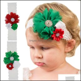 Hair Accessories Christmas Europe Fashion Baby Headband Infant Kids Lace Flowers Hairband Elastic Headwear Children Accessory Mxhome Dhq2D