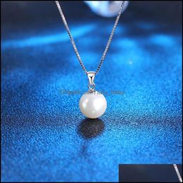 Pendant Necklaces Pearl Necklace Imitation 925 Sterling L Choker With Chain Sier Jewellery Wholesale Drop Delivery 2021 Pendant Lulubaby Dh1Ql