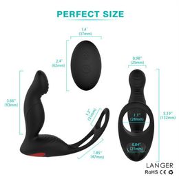 Khalesex Wireless Remote Control Anal Vibrator Male Climax Delay Ring Sex Toys for Men Masturbator Erotic Toys