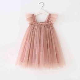 Summer Dress Cute Sleeveless Strap Tulle Baby Girl Dress First Birthday Girl Party Princess Dresses Baby Girl Clothes 12M-6T