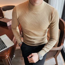 Men's Sweaters Brand Men Turtleneck And Pullovers Fashion Knitted Sweater Winter Pullover Homme Wool Casual Solid ClothesMen's