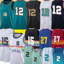 Men Basketball 12 Ja # Morant Jerseys 15 Nikola man White Jokic 27 Jamal Murray Jersey 2 LaMelo Green Ball Jerseys Stitched s Black Blue Gre