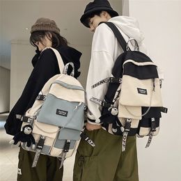 Backpack Male Harajuku Ulzzang High School student Female large capacity junior high school backpack 220819