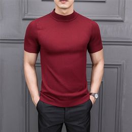 MRMT Brand Sweater de Autumn Sweater Pure Color Semi-Alto Trocas de Coloque para Male Male Sweaters Tops 220819