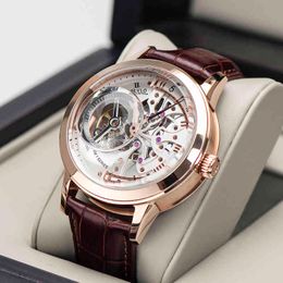 Oblvlo Luxury Casual Watches Rose Gold Tone Genuine Leather Strap Skeleton Automatic Brand Relogio Masculin Vm