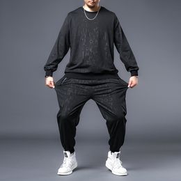 Plus size 7XL 6XL Suit Men Casual Tracksuit Mens Man Set Pant Suits Solid Long Sleeved Male Clothing HoodiePants 220819