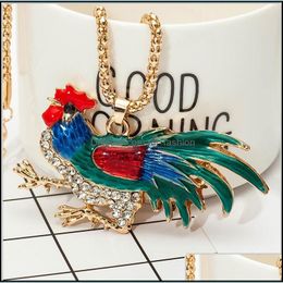 Pendant Necklaces Statement Maxi Necklace Crystal Body Bright For Women Collar Opals Rooster Chicken Drop Delivery 2021 Jewe Mjfashion Dhnda