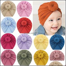 Caps Hats 15723 Infant Baby Hat Knot Headwear Child Toddler Kids Children Beanies Turban Donuts Drop Delivery 2021 Baby Mat Mxhome Dhsdg