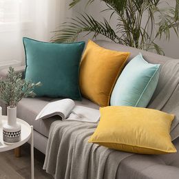 Cushion/Decorative Pillow 2pcs Nordic Velvet Edge Cushion Cover For Sofa Living Room Car Housse De Coussin 45 Decorative Pillowcase Home Dec
