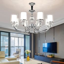 Pendant Lamps Modern Crystal Chandelier Lights Lamp For Living Room Chrome Metal LED Lighting Hanging Ceiling Fixtures WFPendant