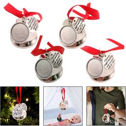 Christmas Tree Pendant Sublimation Love Bell Pendants Decor Car Figurines Miniatures Wind Chimes Pendant