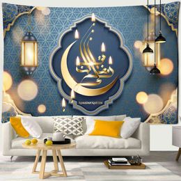 2020 Hot Background Cloth Wall Muslim Ramadan Carpet Hanging Month Beach Towel Bohemian Home Mural Decor J220804
