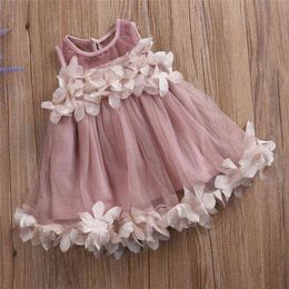 0-7T Summer Toddler Kids Baby Girl Flower Dress Elegant Boho Beach Party Pageant Petal Princess Dress Playa Outfits Clothes Y220819