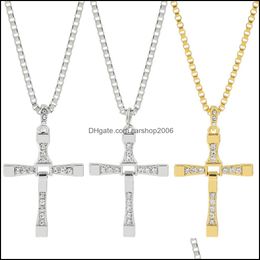 Pendant Necklaces The Fast Cross Crystal Chain Necklace Jesus Mens Drop Delivery 2021 Jewellery Pendants Carshop2006 Dhlps