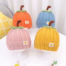 Caps & Hats Pumpkin Winter Cartoon Kids Hat Child Knit Baby Cap Infant Girls Warm Bonnet Born Woollen Accessories 5-12 MonthsCaps