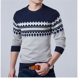 Autumn Fashion Brand Casual Sweater O-Neck Slim Fit Knitting Mens Striped Sweaters & Pullovers Men Pullover Men XXL 220819