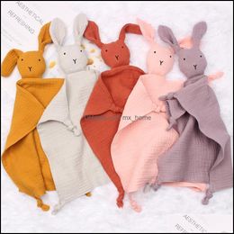 Bibs Burp Cloths Infant Baby Organic Cotton Sleeps With The Doll Rabbit Drool Towel Babies Bib Bandana Mxhome Drop Delivery Mxhome Dh2Mo