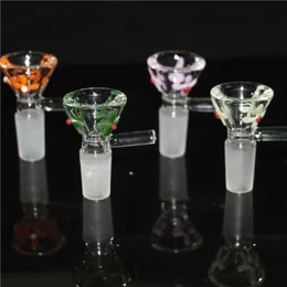 hookahs Herb slide glass bowls 14mm with flower snowflake filter bowl for Glass Bongs Ash Catcher