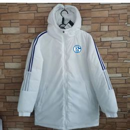 FC Schalke 04 Men's Down Winter leisure sport Jacket Long Sleeve Clothing Fashion Coat Outerwear Puffer Parkas Team emblems customized