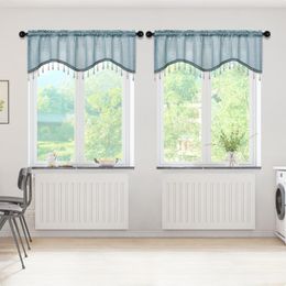 Curtain & Drapes 2 Pieces Solid Sheer Valances For Living Room Bedroom Hall Decor Veiling Kitchen Tulle Fabric CafeCurtain