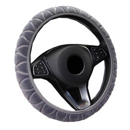 Steering Wheel Covers Colors Universal Car Cover Wrap Plush Volant Comfortable Soft For 37-38CM No Inner Circle Auto AccessoriesSteering