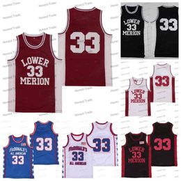 NCAA McDonalds All American ROYAL 33 Jerseys Lower Merion High School College Black White Blue Jersey Men Stitched