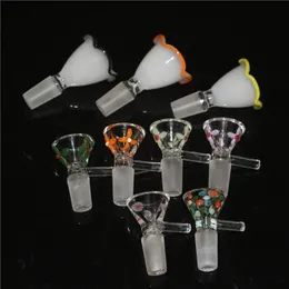 14mm 18mm Male Colorful Flower Glass Bowl with Thick Pyrex Hookah Bong Bowls for Smoking Bongs Water Pipes