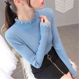 Women's Sweaters Korean 2021 Woman Sweaters Turtleneck Sweater Women Autumn Winter Fashion Style Slim Fit Knitwear Long Sleeve Underwear Top J220915